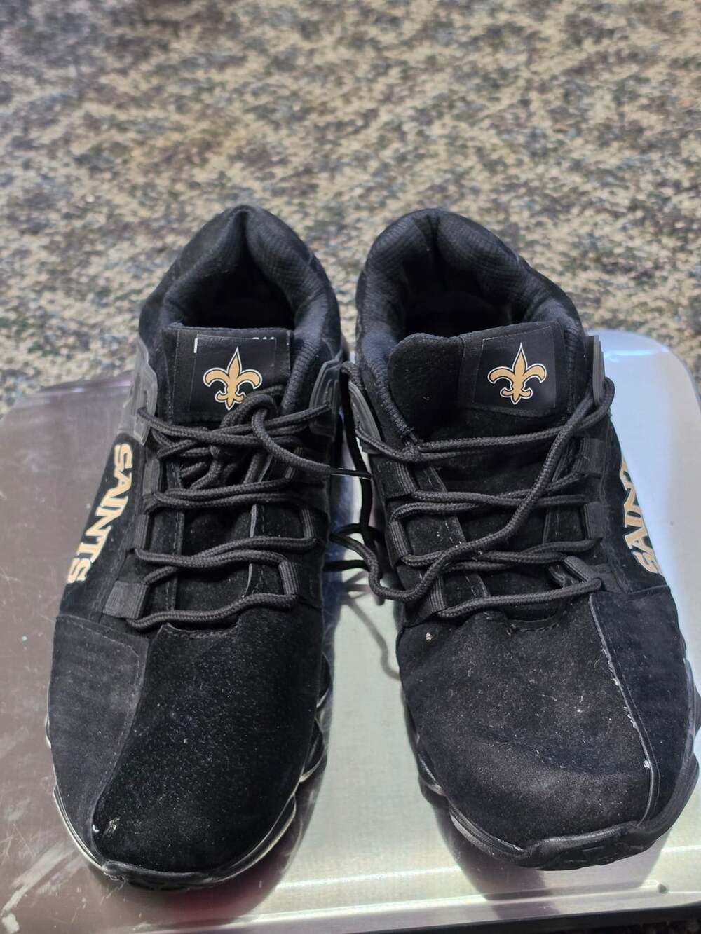 New Orleans Saints Sneakers Black Gold Size Unknown
